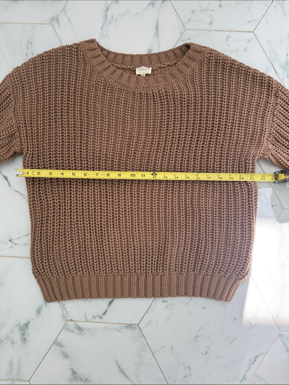 Marea Beach Crewneck Chunky Knit Sweater - Brown - Picture 3 of 8